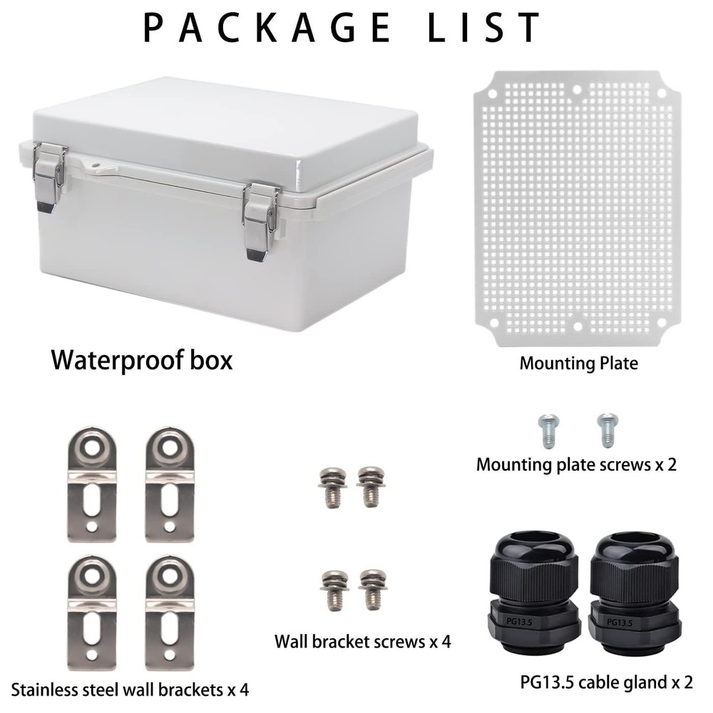 Outdoor Waterproof Electrical Box Junction Box Weatherproof IP67 ABS Plastic