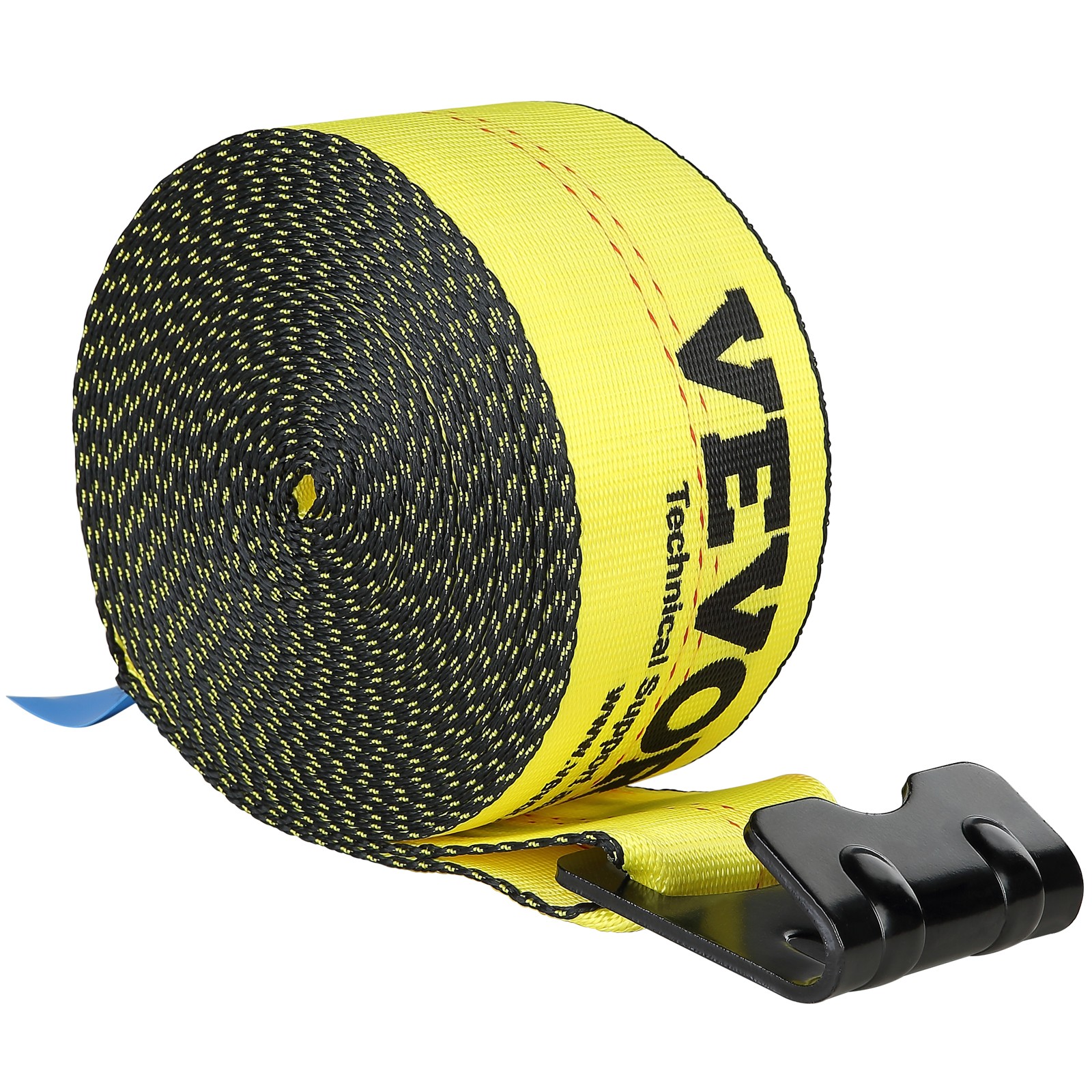VEVOR Truck Straps Winch Straps 4"x30' with Flat Hook for Towing 10 Pack Yellow