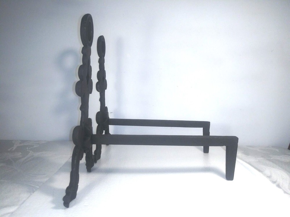 Dolphin Cast Iron Andirons Unusual