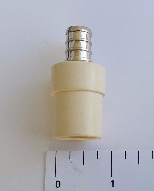 1 PIECE 1/2" PEX X 1/2" CPVC TRANSITION COUPLING (LEAD FREE BRASS