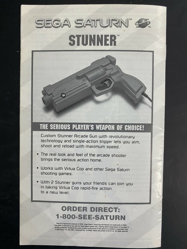 Virtua Cop SEGA Saturn Instruction Manual Only