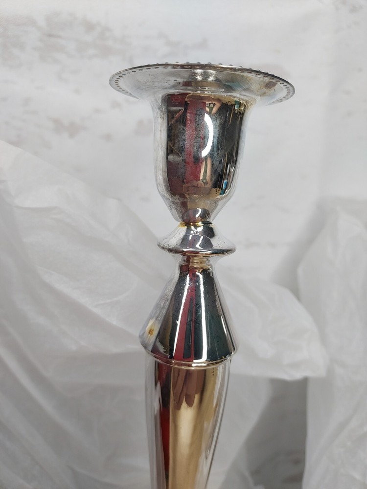 Davco Silverplate Taper Candle Candlesticks Elegant Scroll Design Table Decor