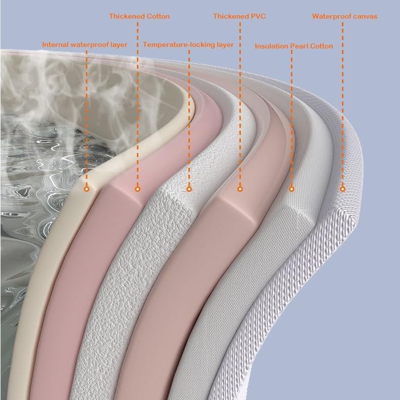 Portable Bath Tub No Installation, Foldable Bathtub for Adults, Separate Hot SPA