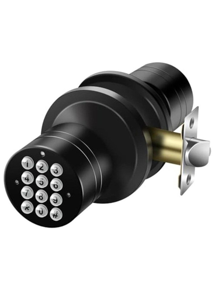 Door Knob with Keypad, Keyless Entry Door Lock, Black Electronic Code Locks