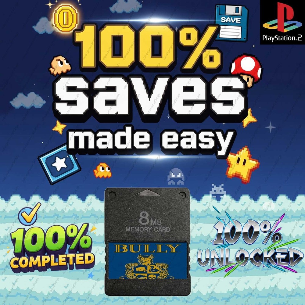 Bully PlayStation 2 PS2 Memory Card Unlocked Save