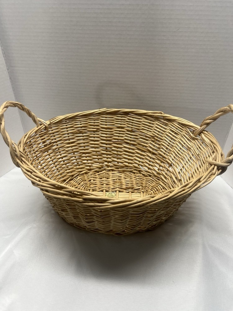 Oval Wicker Storage Basket with Handles
