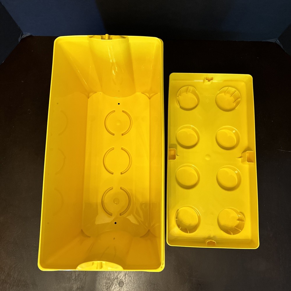 LEGO EMPTY Box & Lid ONLY CLASSIC Large 8 Stud Yellow Brick Storage Container