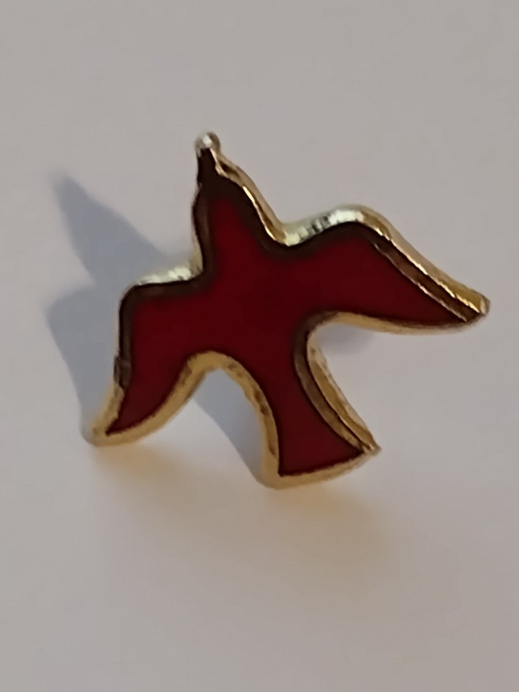 Tiny Red Dove Bird Tack Pin