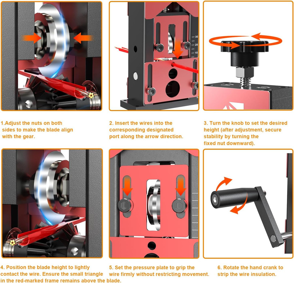 Manual Wire Stripper Machine, 0.06"-1.18" Wire Stripping Machine Copper Wire Str