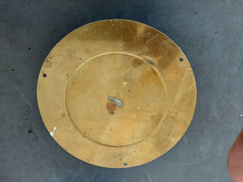 22GG58 NAUTICAL CLOCK, SOLID BRASS, NEEDS CLEANING & POLISHING, IS MISSING ONE