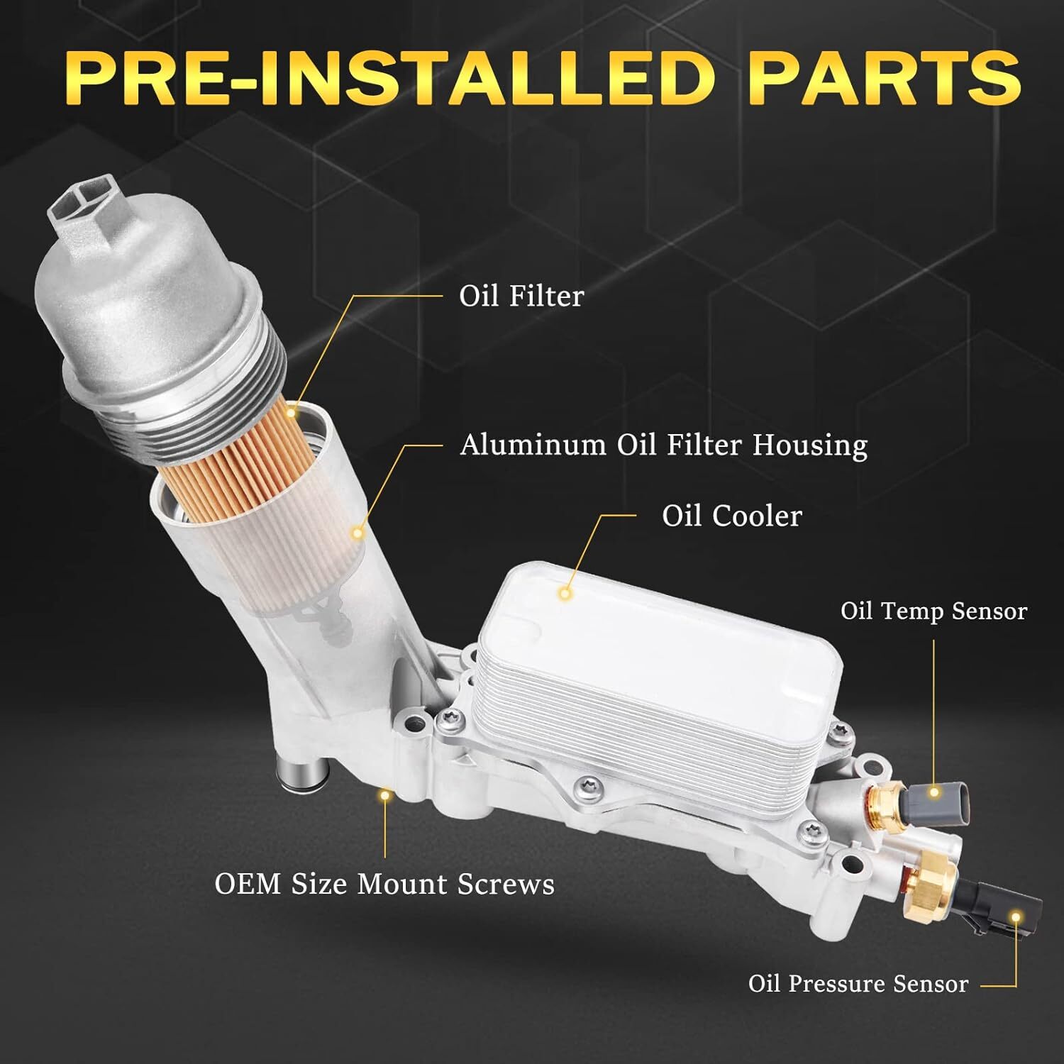 Full Aluminum Oil Filter Housing Fit For 2017-2018 Dodge Jeep Chrysler Ram 3.6L