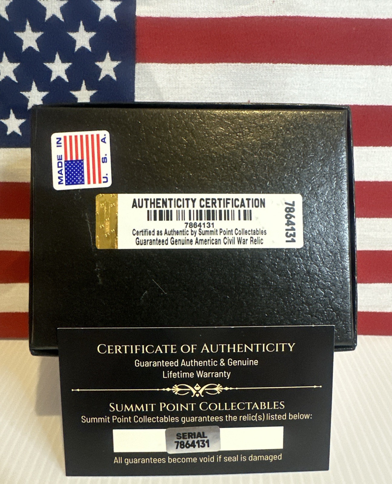 Civil War Bullet from The Battle of Shiloh, Tennessee with Display Case and COA