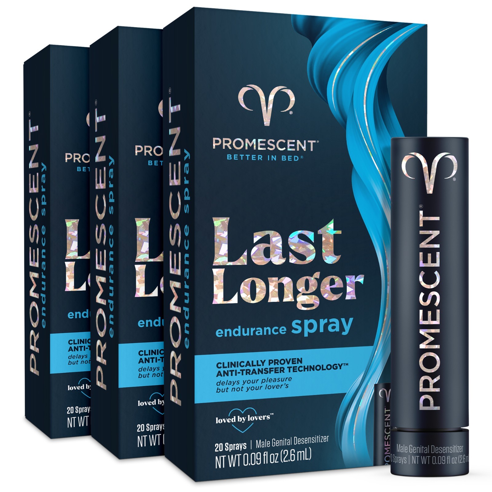 Promescent Mens Delay Spray- Proven to Help You Last Longer in Bed 3 PACK 2.6ml