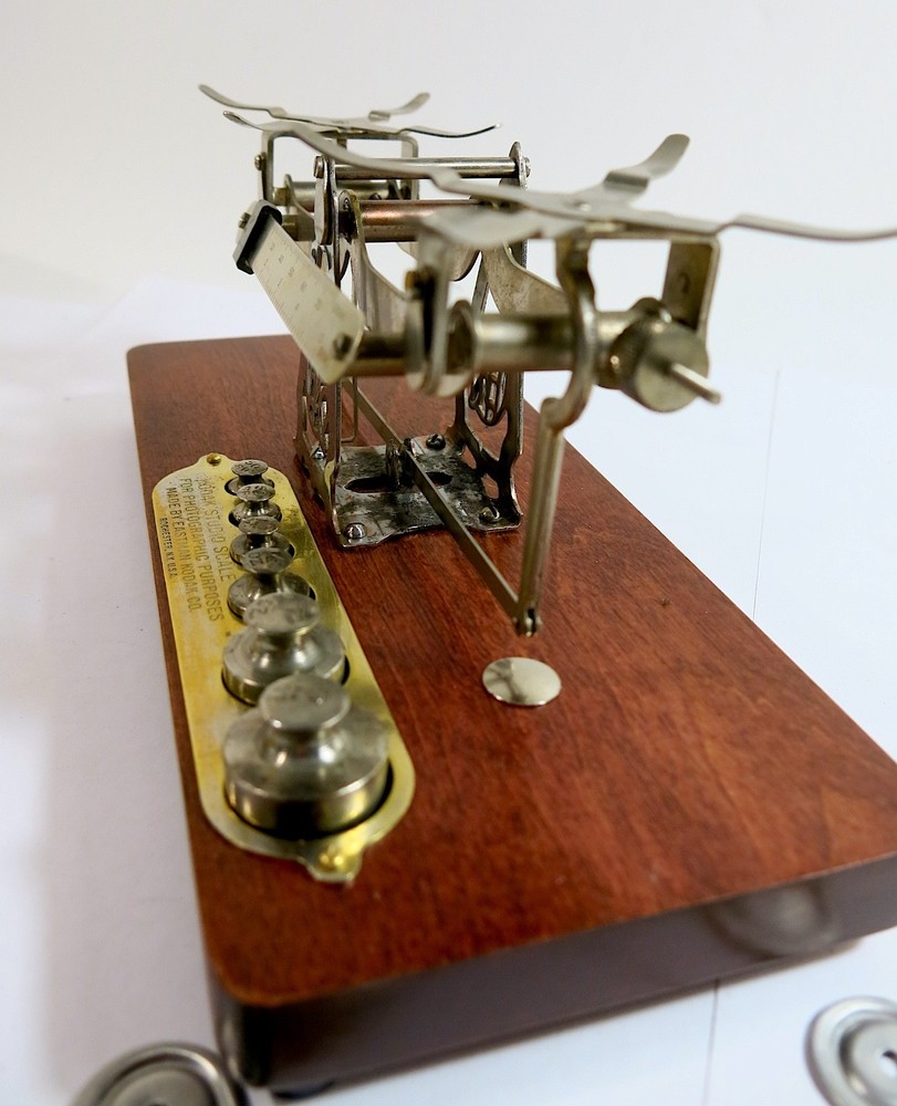 Antique Kodak Studio Scale with Weights & Box — Refinished Base plus New Feet