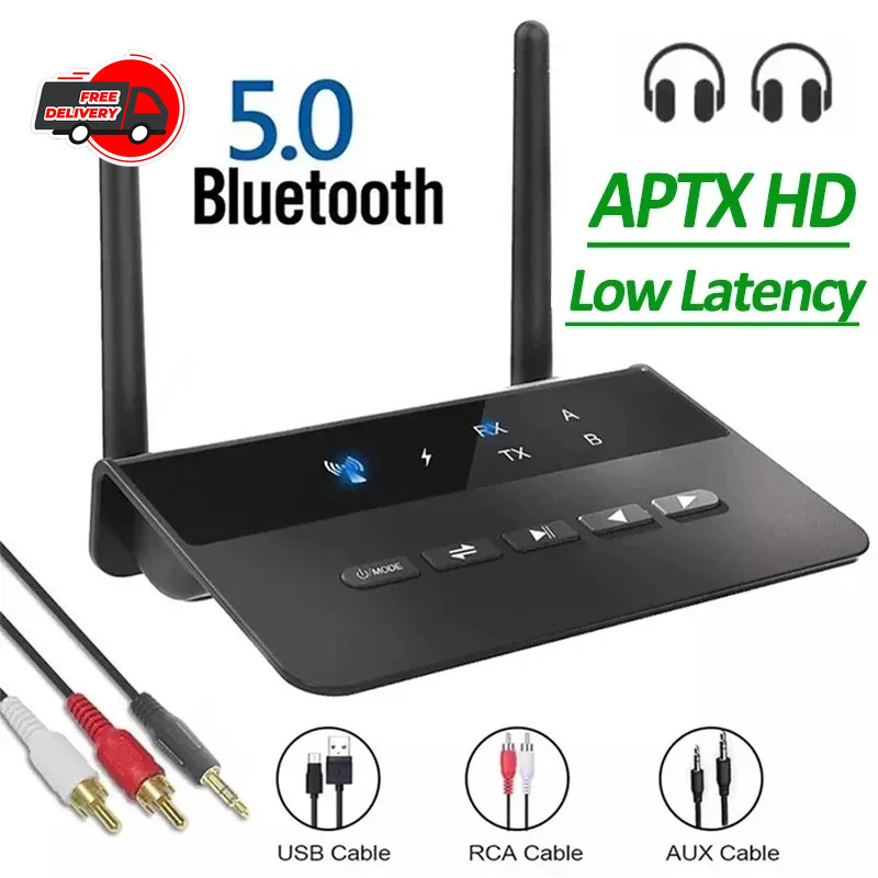 80M Bluetooth 5.0 Transmitter Receiver AptX HD LL Wireless Audio Adapter