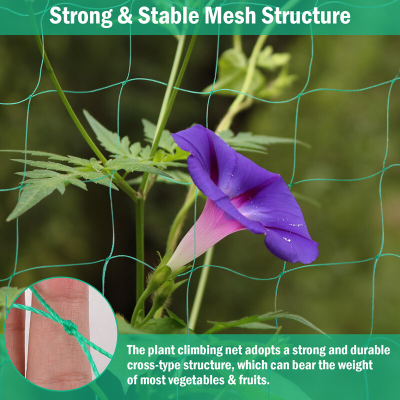 Heavy-Duty Growing Net Garden Trellis Netting for Vine Plants Fruits Flowers Veg