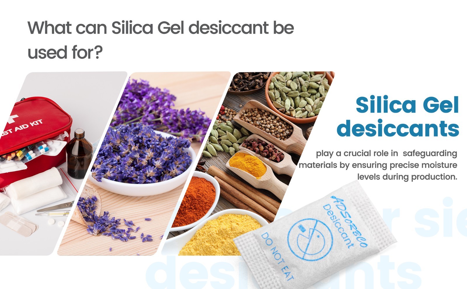 Adsorbco 3 Gram(50) Silica Gel Desiccant Packets–Mini Moisture Absorbing Packets