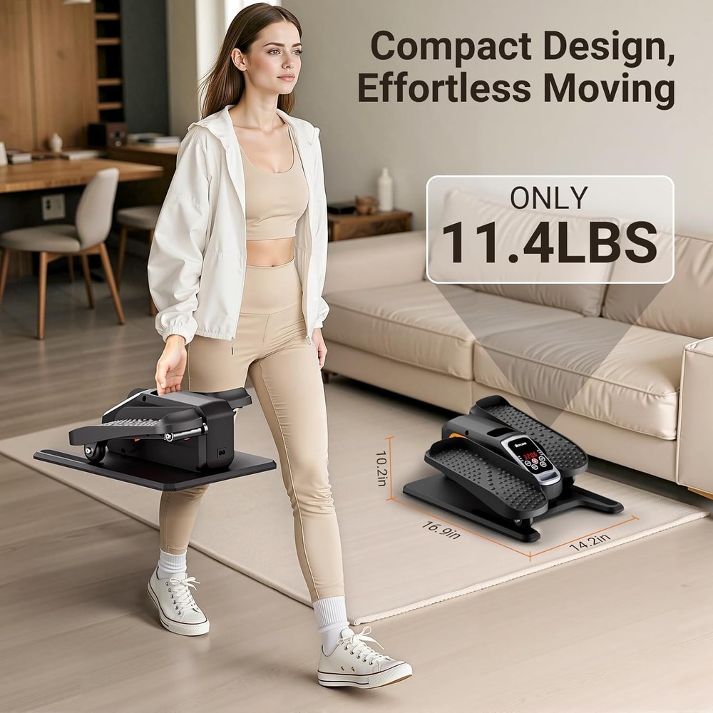 Under Desk Elliptical Exercise Machine, & Portable Ellipse Leg Exerciser, Qui...