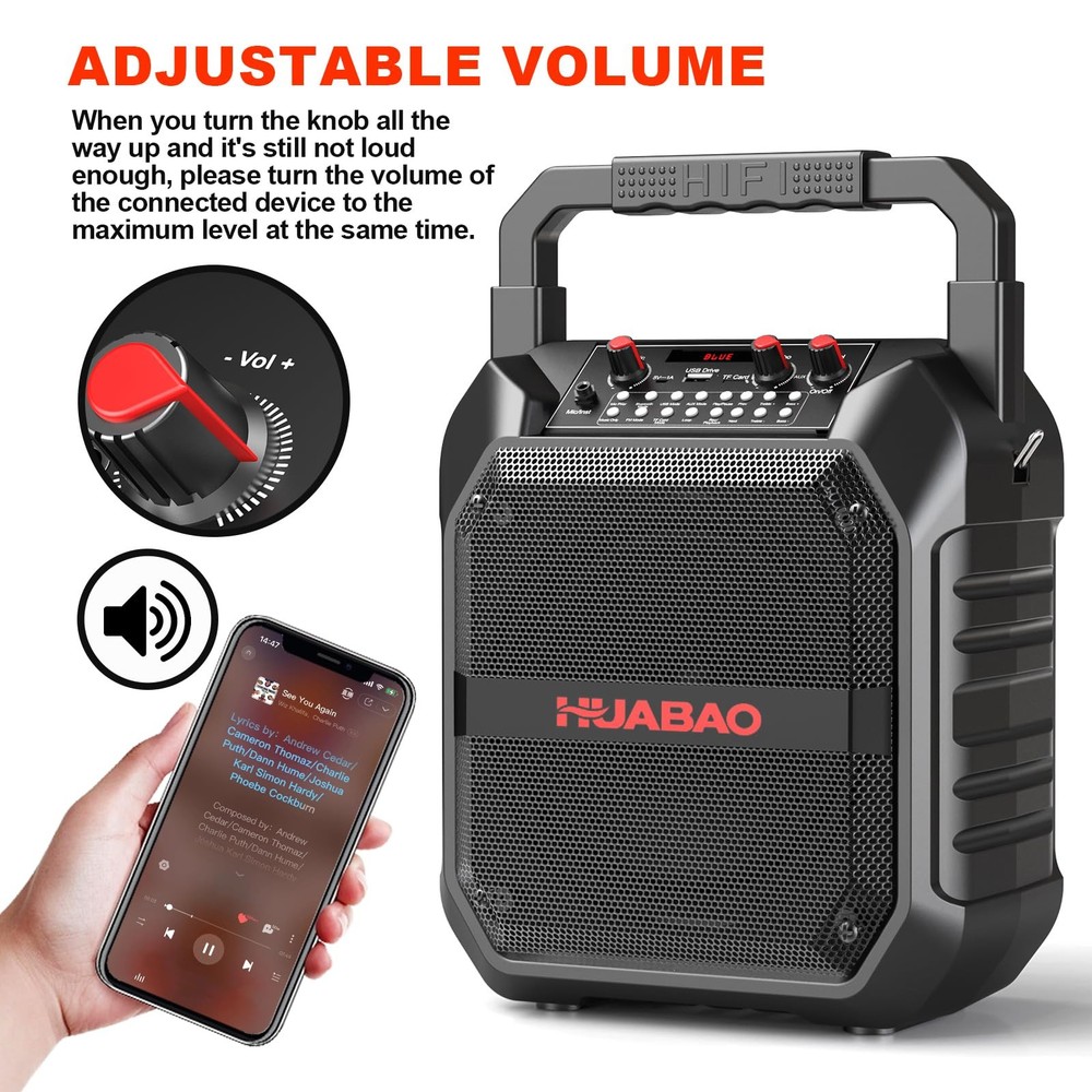 Karaoke Machine, Portable Bluetooth Speaker with Wireless Microphone for Adul...