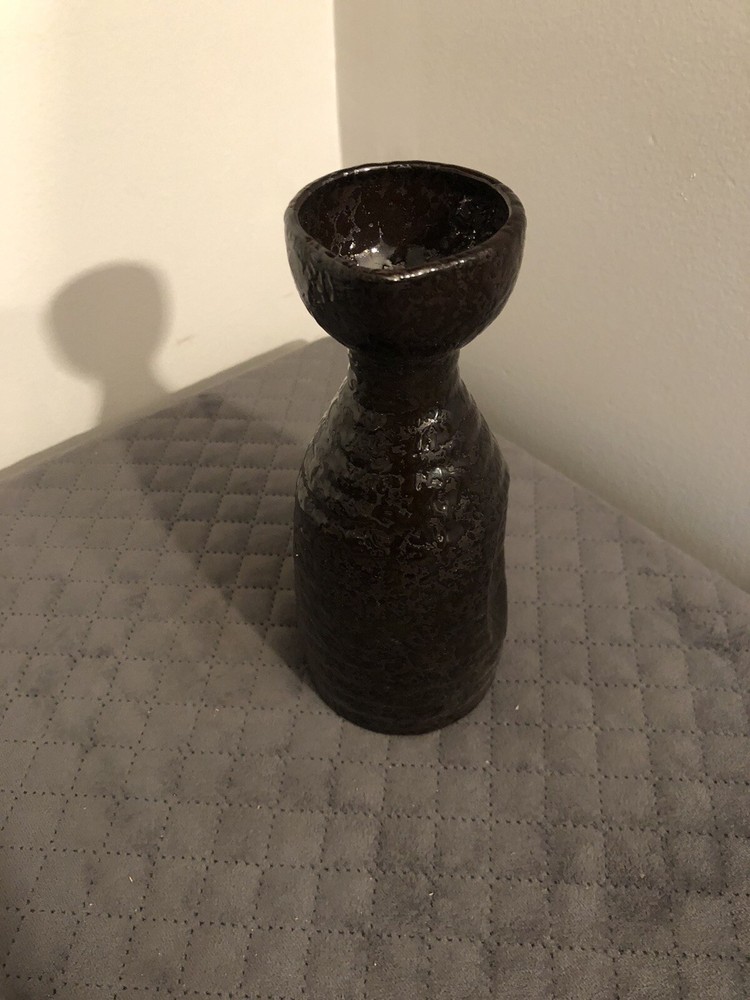 Studio Pottery Small Sake Pitcher Ceramic Home Bar Devore Liquid Pot 1F