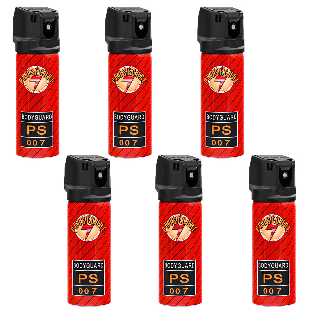 6 Pack PROSECURE Pepper Spray for Self-Defense 2oz Flip Top Red Security