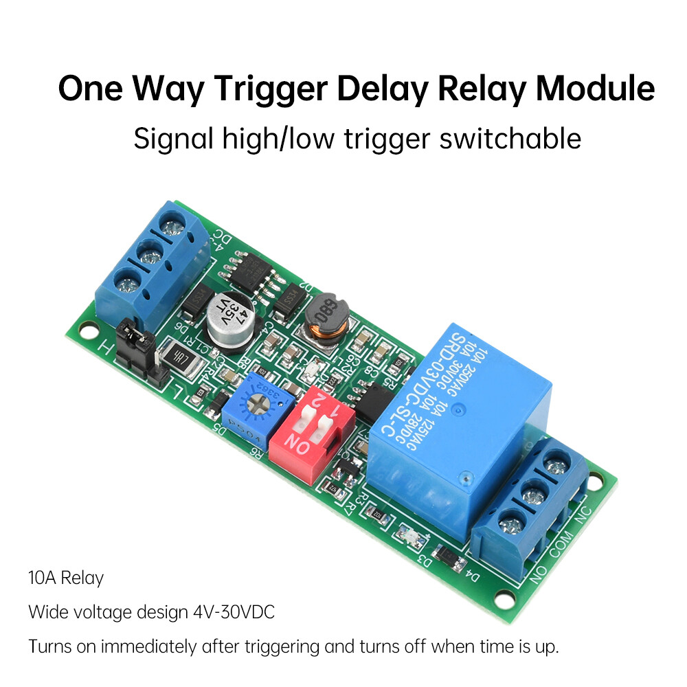 DC 4-30V 1 Way Time Delay Relay Module Adjustable Trigger Delay Switch Module