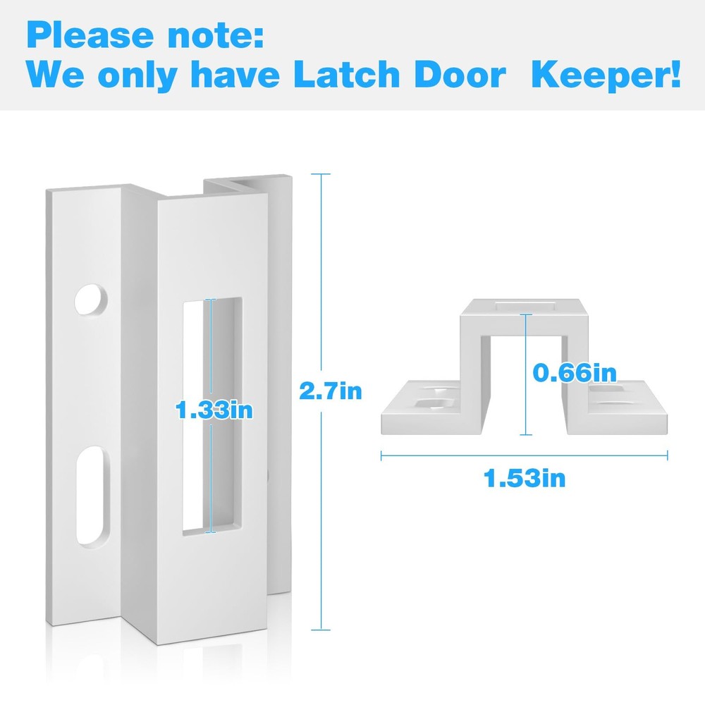 Patio Sliding Door Keeper／Hook Style Latch／E 2124 Latch Lock 1 Pack