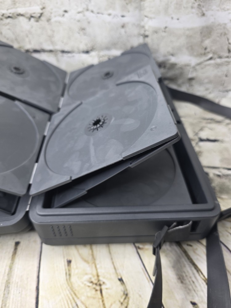 Laserline CD DVD Fold Out Storage Case 40 Disc Hard Shell Black Slide Latch Lock