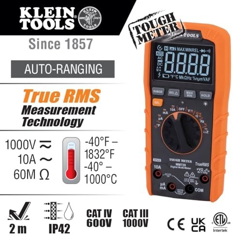 Digital Multimeter Auto Ranging TRMS 1000V AC DC Voltage 10A Current Low Impedan
