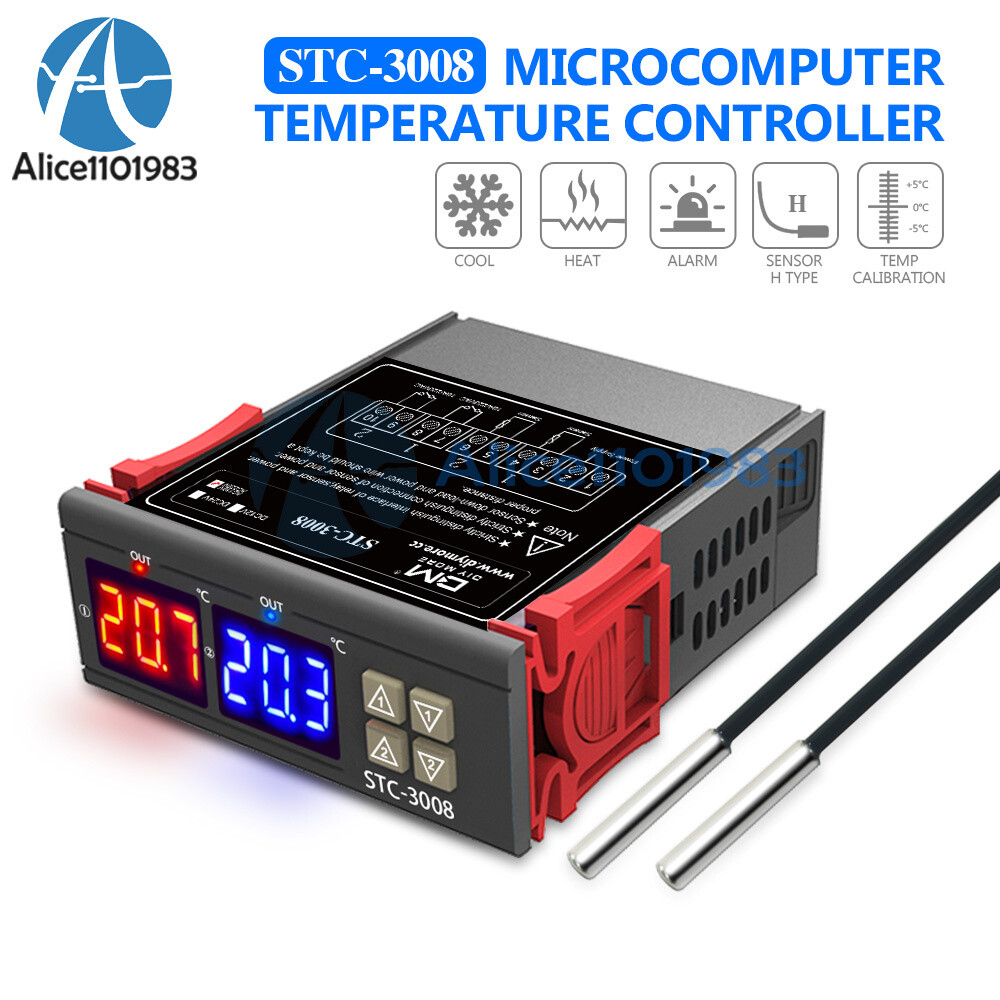 STC-3008 AC110-220V Digital Temperature Controller Thermostat Instrument Sensor