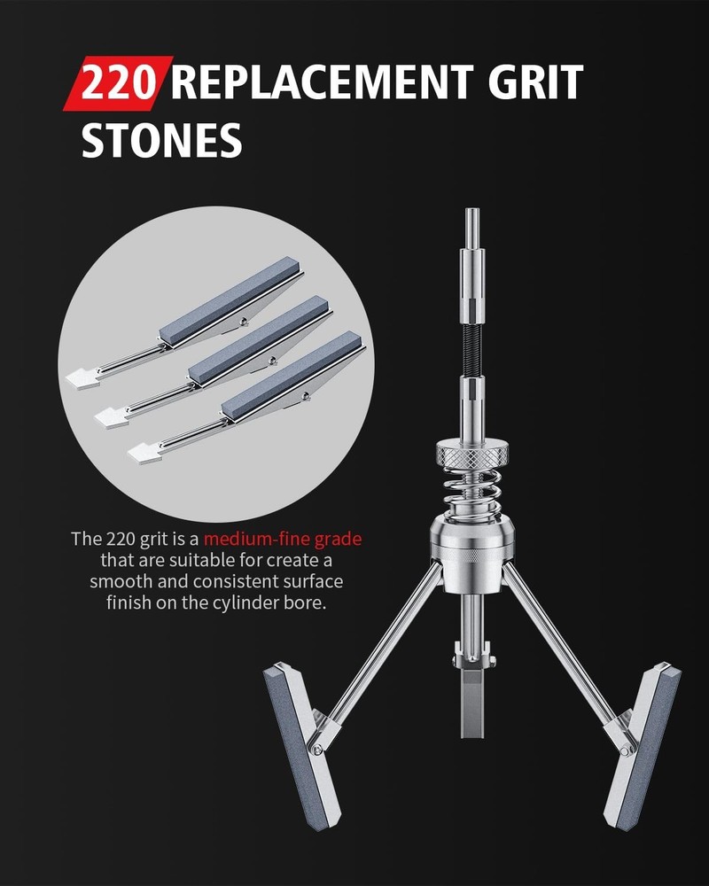 Cylinder Hone Tool Set with Tool Box, Adjustable Engine Cylinder Honing Tool ...
