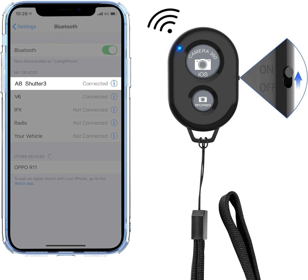 Wireless Camera Remote Shutter (2 Pack) for iPhone/Android - Capture with Ease