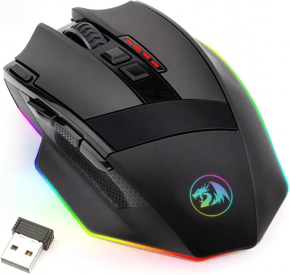 High Precision Optical Gaming Mouse with Wireless Connectivity and LED Features