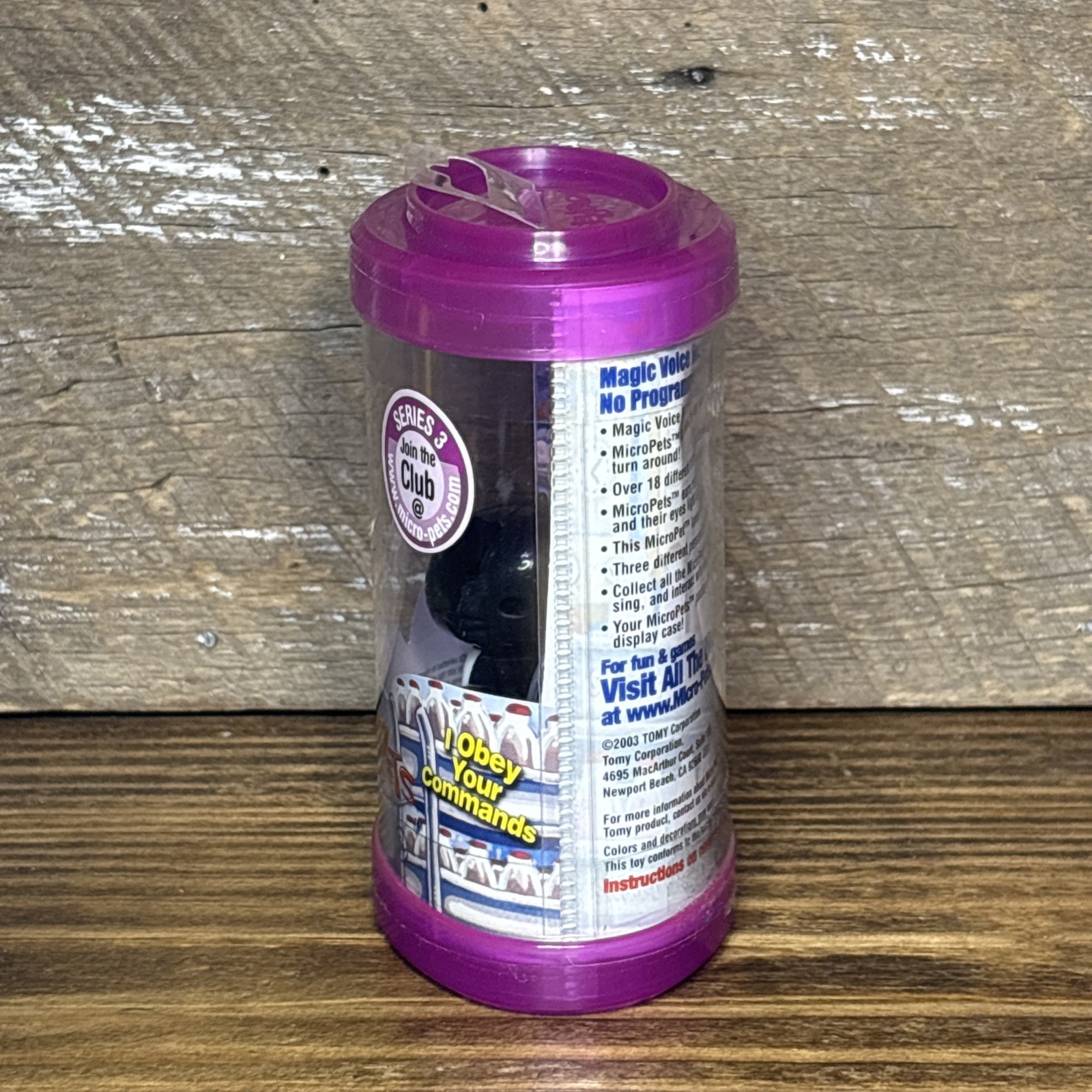 Rare TOMY MicroPets Black/White Cat Swirls Toy Interactive Pets Vintage Series 3