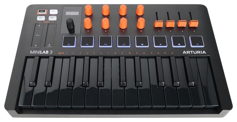 Arturia MINILAB 3 Orange 25 key MIDI USB Keyboard Controller+Backpack