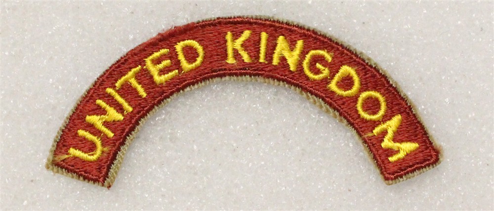Army Patch 4911 - Transportation Terminal Command tab "UNITED KINGDOM"