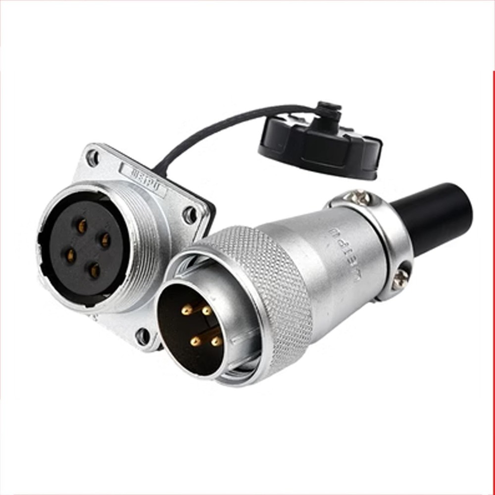 WS24 4 Pin Aviation Circular Bulkhead Connector 25A Cable Plug Socket Dustpro...