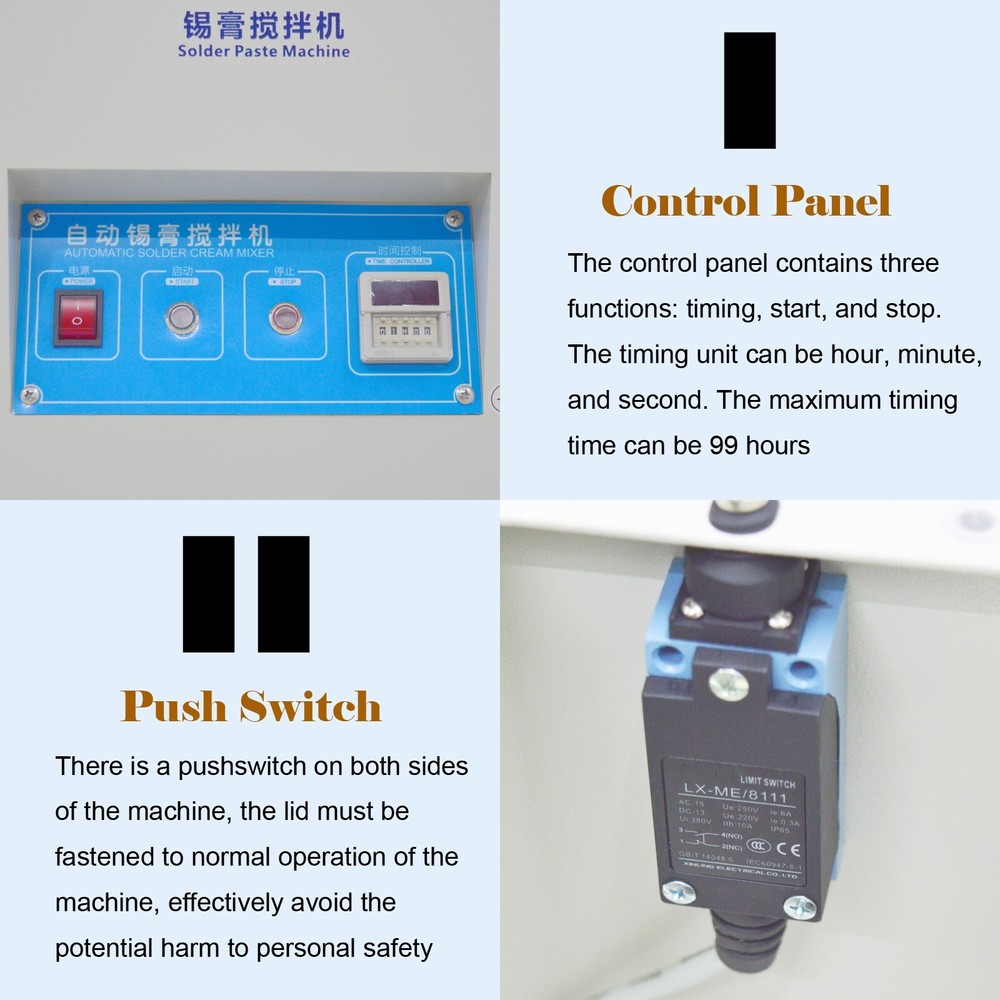 SMT Laboratory Full Automatic Solder Paste Mixer (500g*2) 2.2"-2.6"