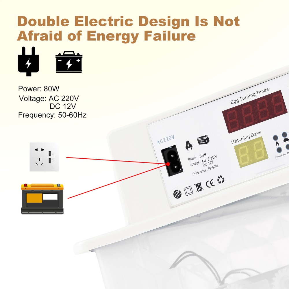 Automatic 120 Eggs Incubator Temperature Control Digital Chicken Egg Hatcher New