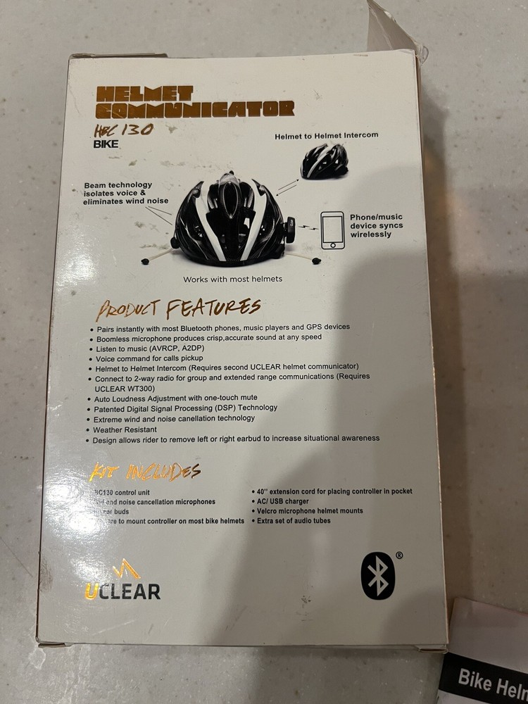 UCLEAR HBC130 Bicycle Helmet Bluetooth Communicator New