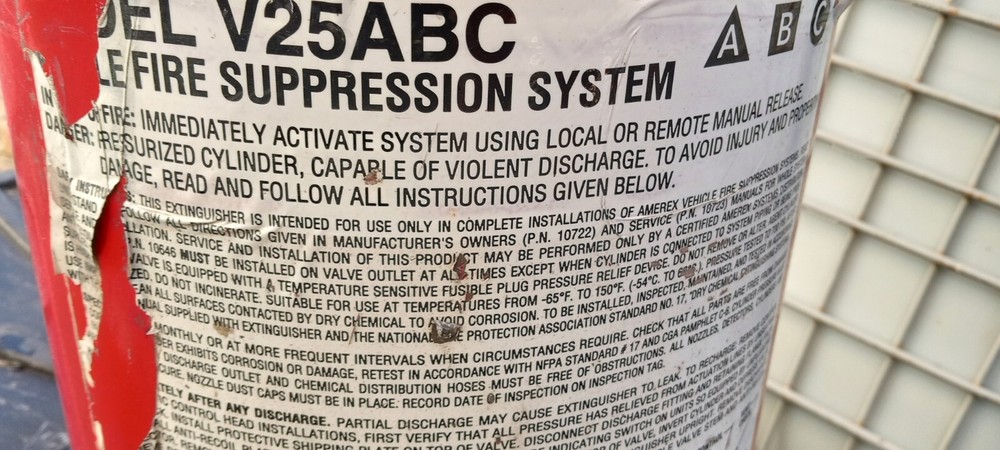 Amerex Model VH25ABC Vehicle Fire Suppression System