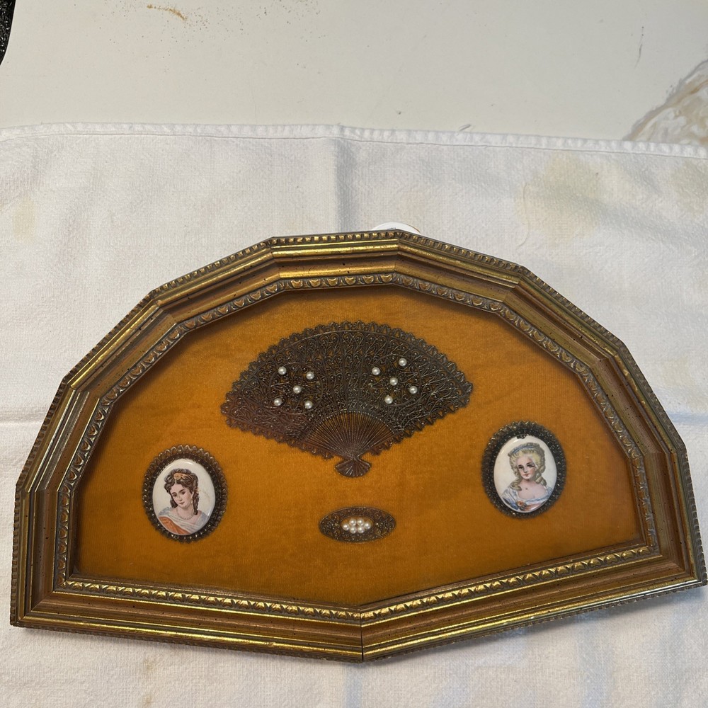 Victorian Style Fan Shaped Shadow Box Frame