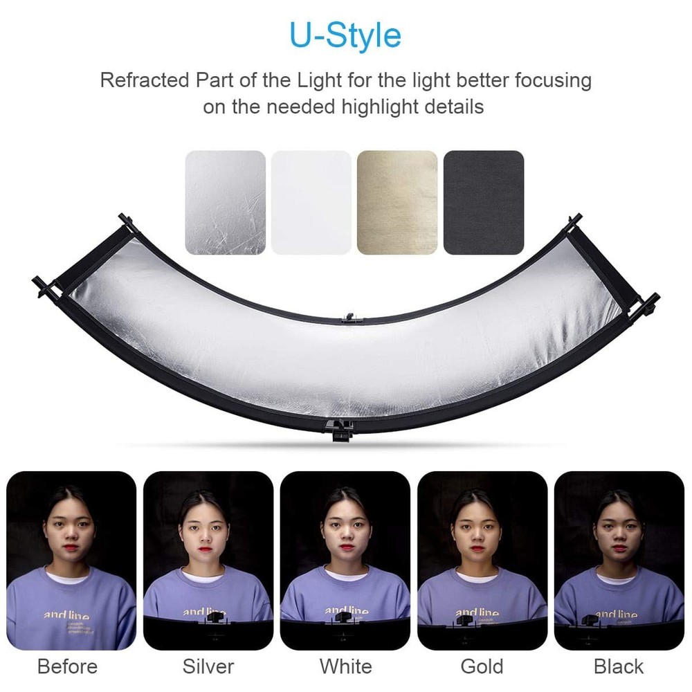 Light Reflector 70"x25.6"/178x65cm Arclight Curved Eyelighter Lighting Diffus...
