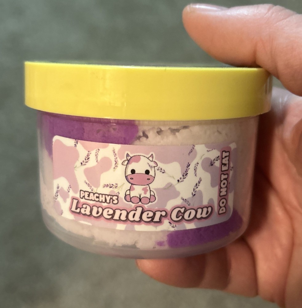 Peachybbies Lavender Cow Slime New!!