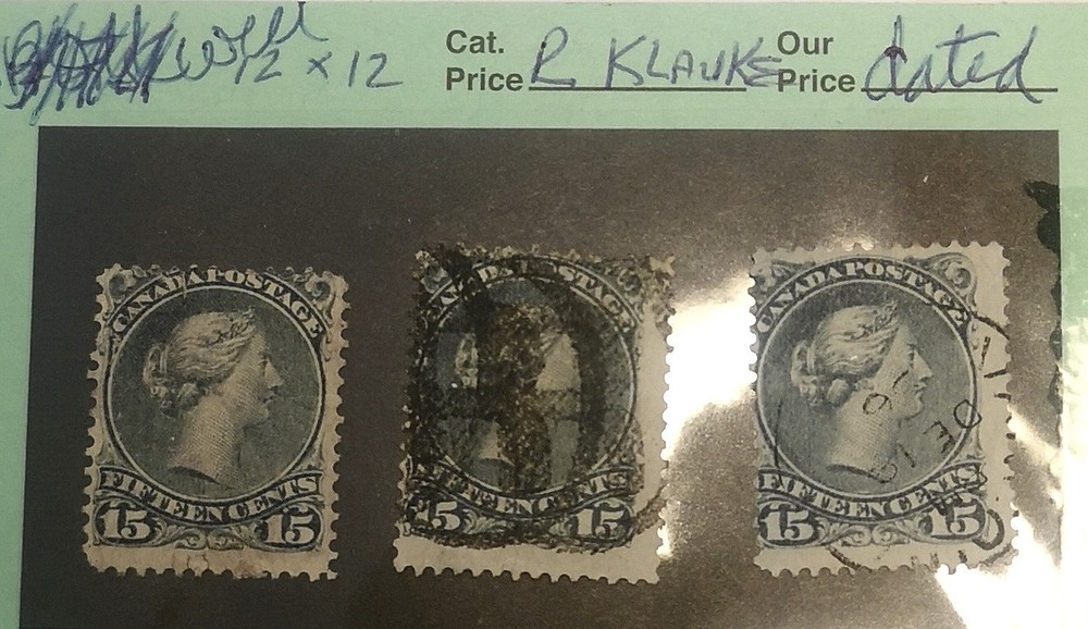 Canada USED 15 cent Blue LQ on dated cancel