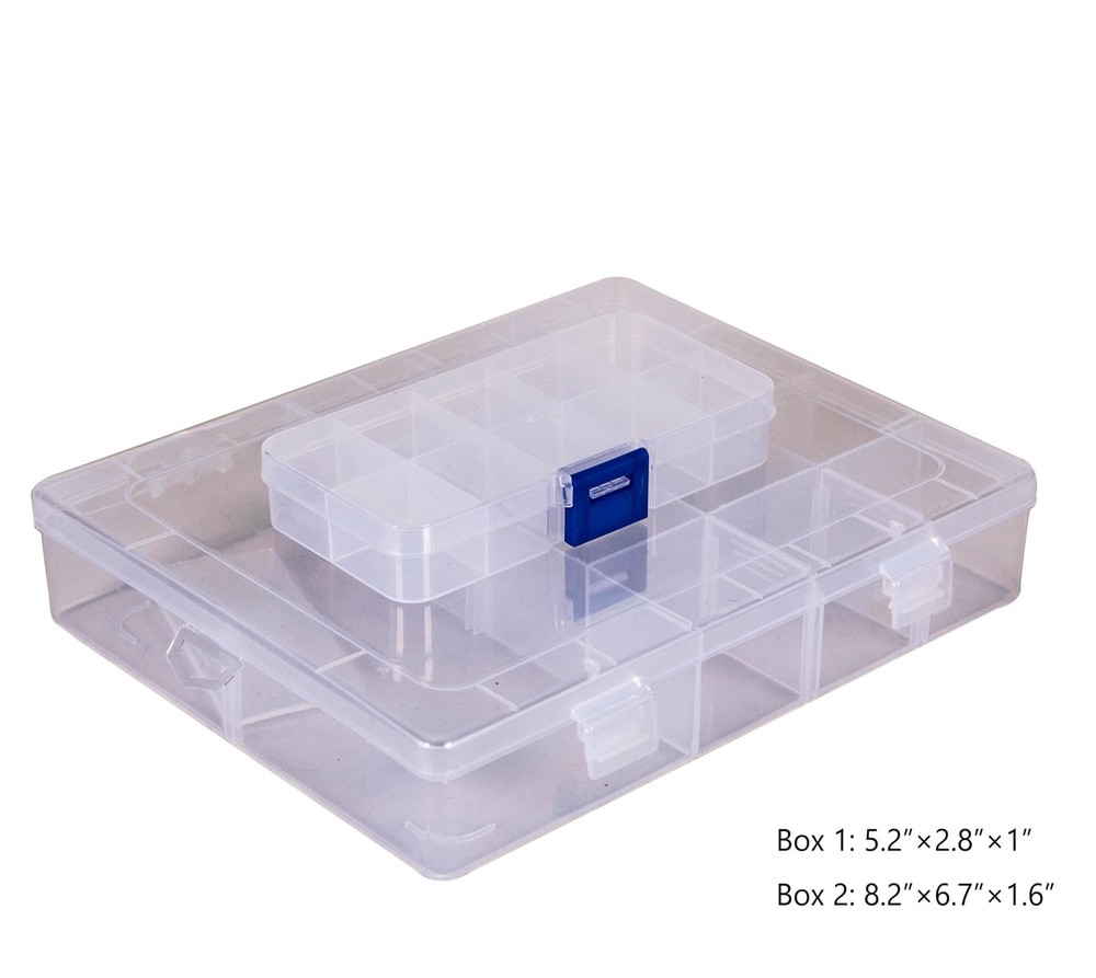 Double Layer Sewing Organizer - Bonus 2 Clear Plastic Boxes/2Detachable Pouch...