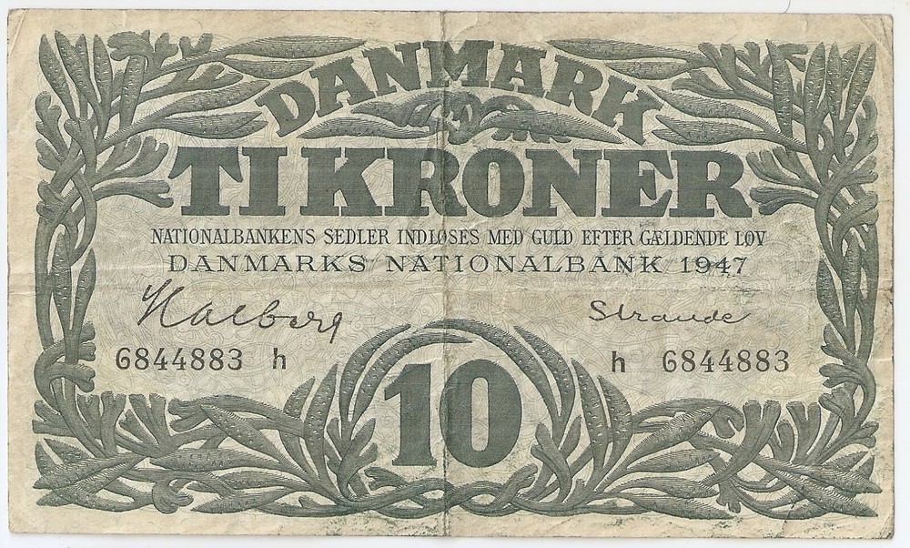 Denmark 10 kroner 1947