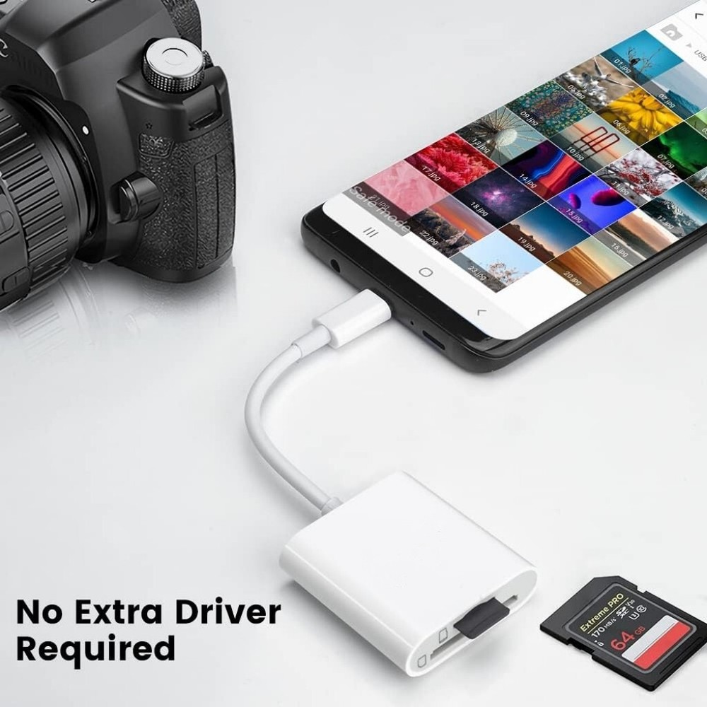 USB C to SD Card Reader, Type C to SD/Micro SD Memory Card Reader