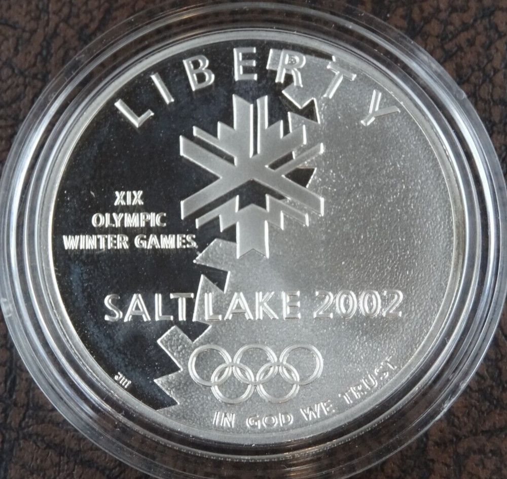 2002-P Salt Lake Olympic Silver Dollar Proof US Mint Commemorative Capsule Only