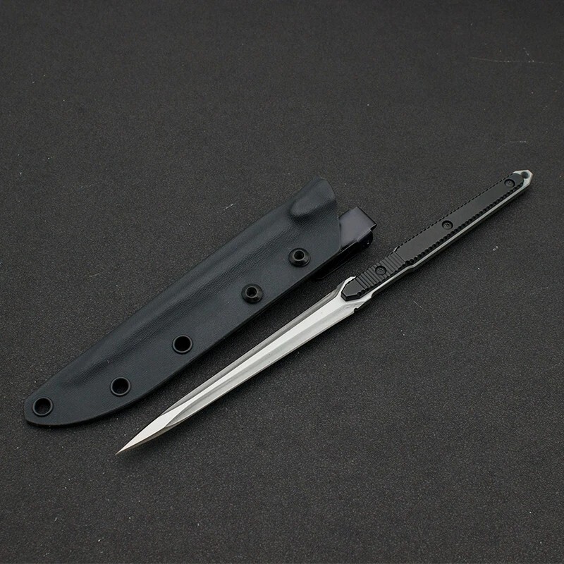 Needlepoint DoubleEdge 440C Fixed Blade Aluminum Handle Tactics Dagger Knife
